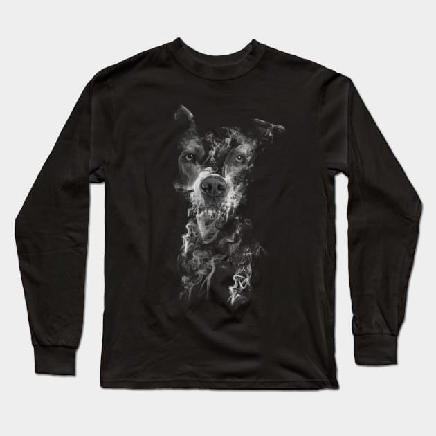 Staffie in the Smoke // Bilcos Designs T-Shirt Long Sleeve T-Shirt by BilcosDesigns